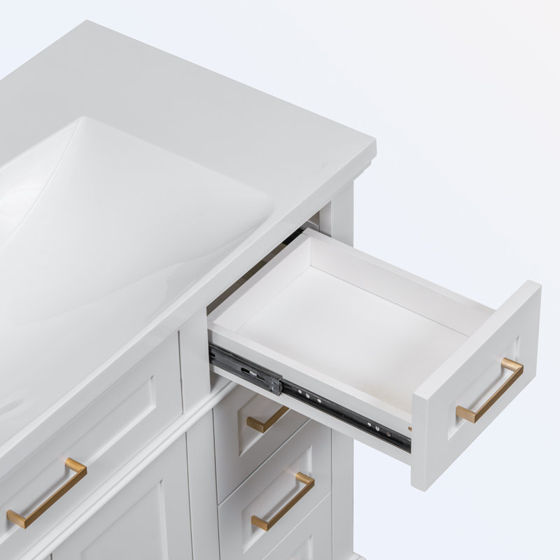 Armoire de salle de bain autoportante, Blanc