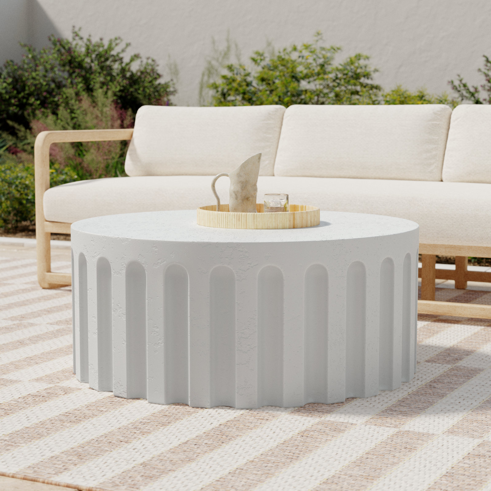 Partlow 38'' Concrete Outdoor Coffee Table