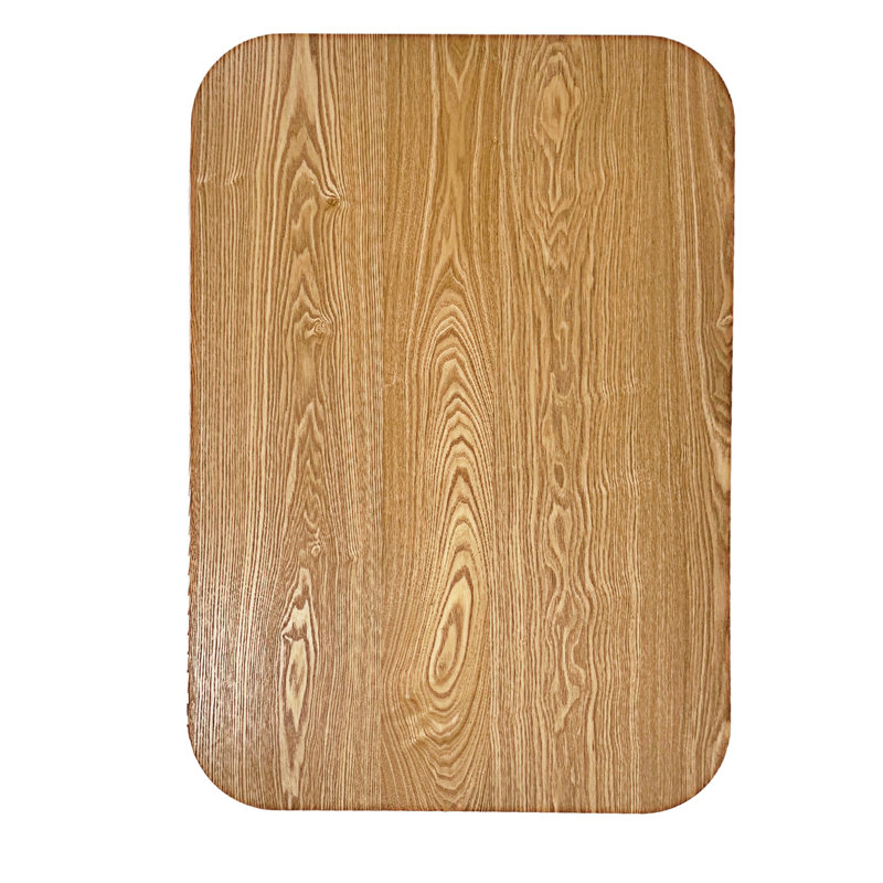 Table basse cannelée en bois à plateau relevable avec rangement et hauteur réglable, Bois naturel