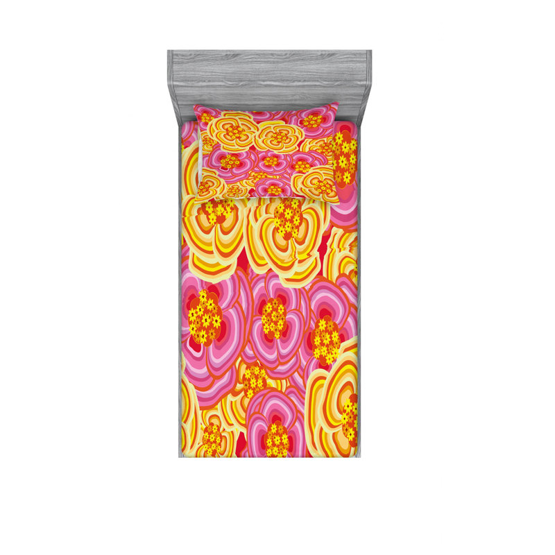 Ensemble de draps Funky, Ensemble de draps pour lit simple avec drap-housse
