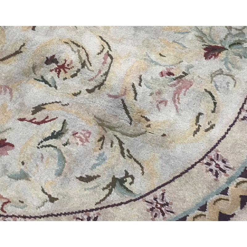 Tapis rose et jaune de haute qualité noué à la main