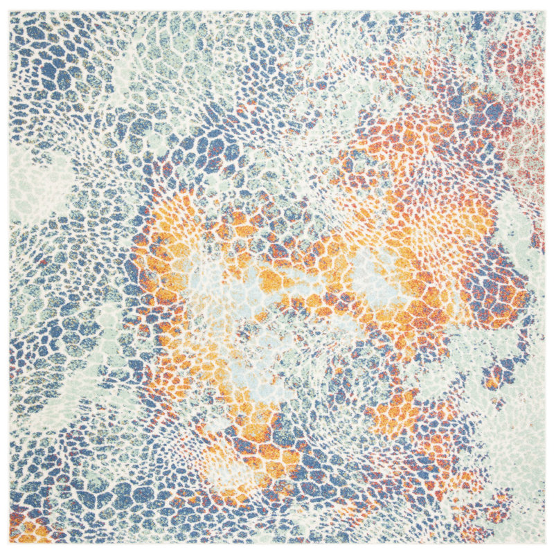 Tapis abstrait Adalgisa Performance, Carré 6 pi 7 po