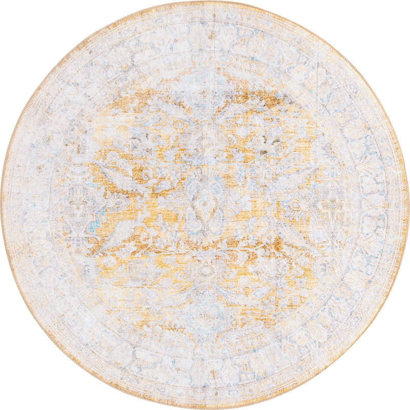 Mauri Chenille Oriental Indoor Rug, Round 5'