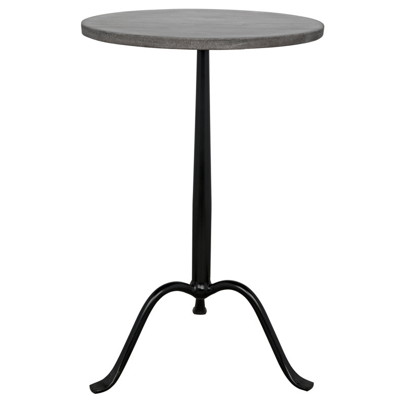 Cosmopolitan Black and Gray Marble Round Side Table