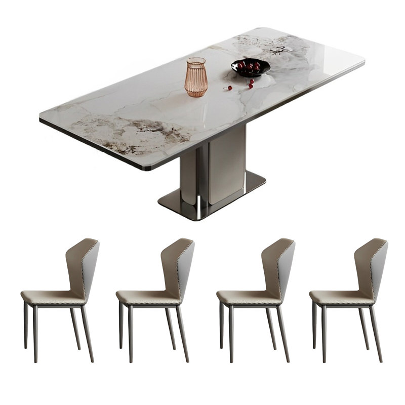 Ensemble de table de salle à manger et chaises Modern Rock, H 29,52 po x L 55,11 po x l 31,49 po