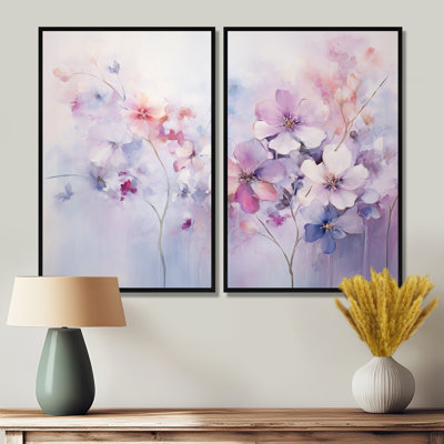 "Mauve", art mural moderne mauve 2 pièces