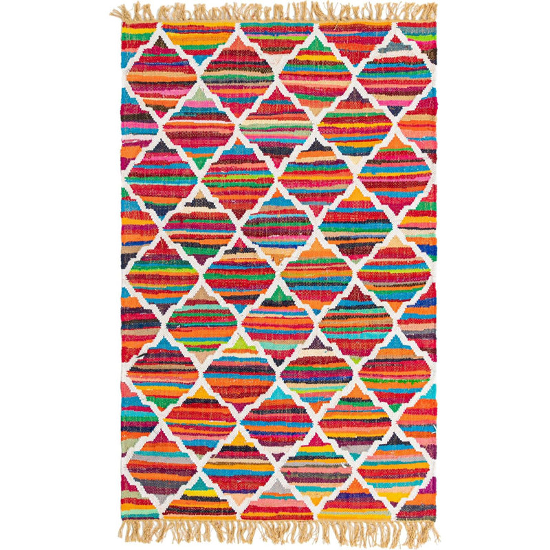 Hancock Cotton Abstract Indoor Rug, Rectangle 4'1" x 6'1"