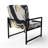 Smooth Grooves Black And Liquid Gold Marble Art - Upholstered Contemporary Arm Chair, Gold Accent Chair-2012465044