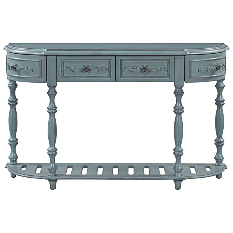 52'' Console Table, Antique Blue