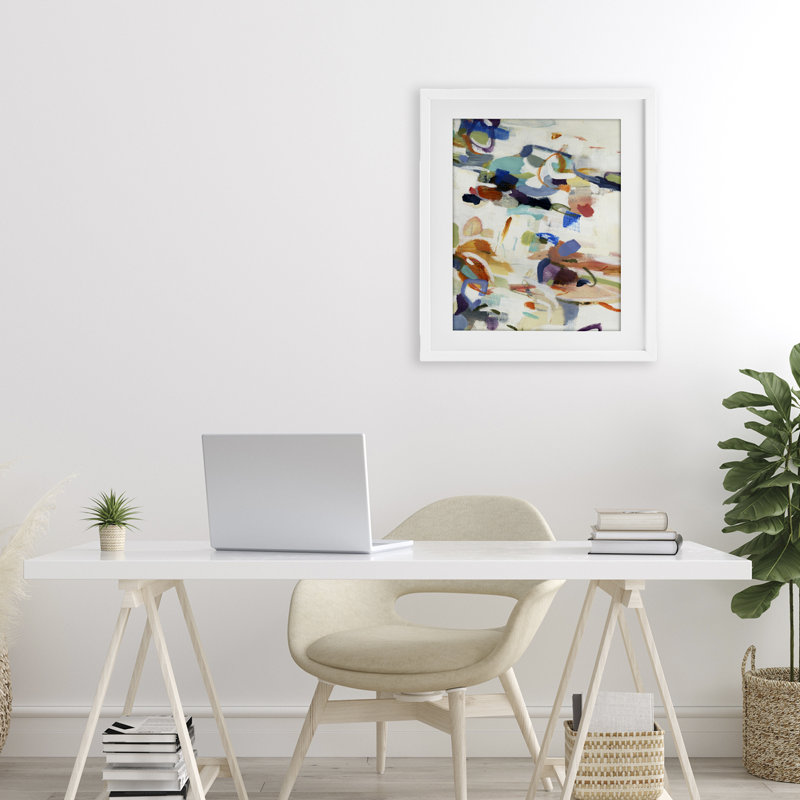 «Flowing Stippled Brushstrokes», reproduction encadrée sous verre, conception de Lisa Ridgers, H 21 po x l 17 po