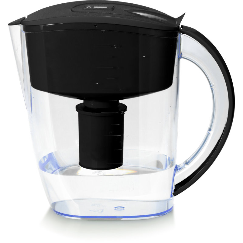 Blue Water Pitcher With Filter, Black