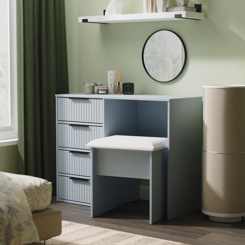 Takirra 4 Drawer Vanity, Denim Blue