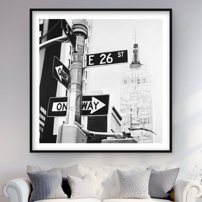 New York City Street Signs - décor encadré noir mat