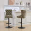 Mobilier, tabourets de bar pivotants à hauteur réglable avec base chromée, tabourets de bar rembourrés en polyuréthane moderne avec dossier complet capitonné, pour bistro et îlot de cuisine, ensemble de 2-1800507551