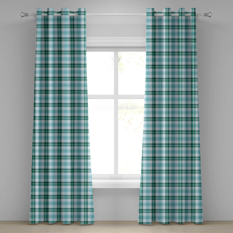 Rideau à œillets décoratif à 2 panneaux East Urban Home Turquoise, 50 po, bleu mer pâle, L 50 po x L 108 po