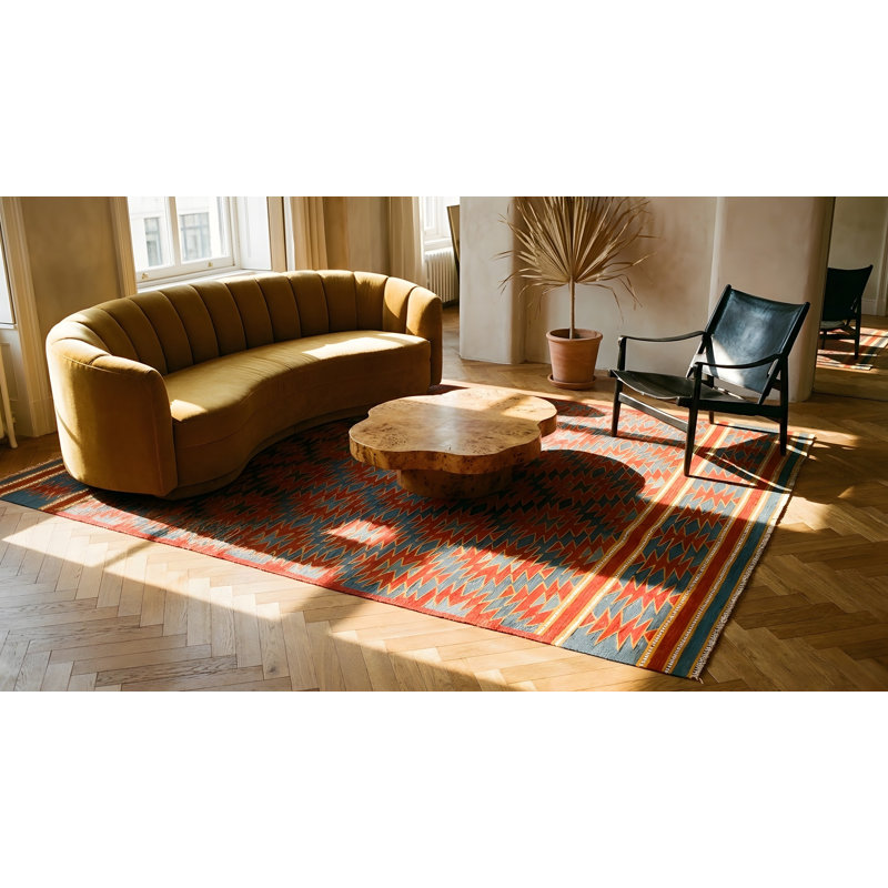 Antique Dhurrie Hallway Runner Cotton Blue Rug