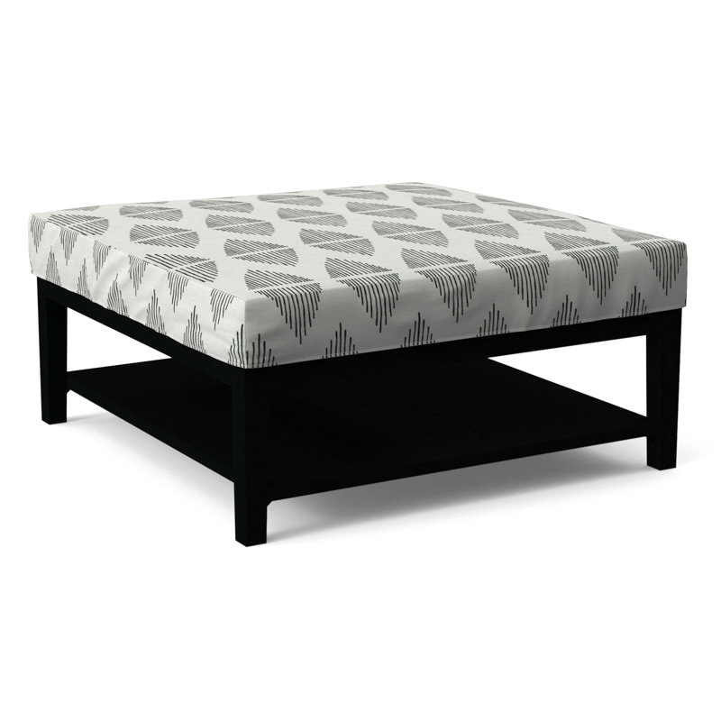 Repose-pieds Hammond avec rangement, Rayures vertes et bleues 0252-54, Finition noire