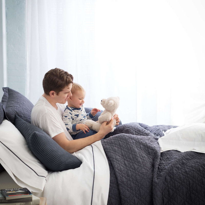 Ivory Twin Cotton Reversible Quilt Set