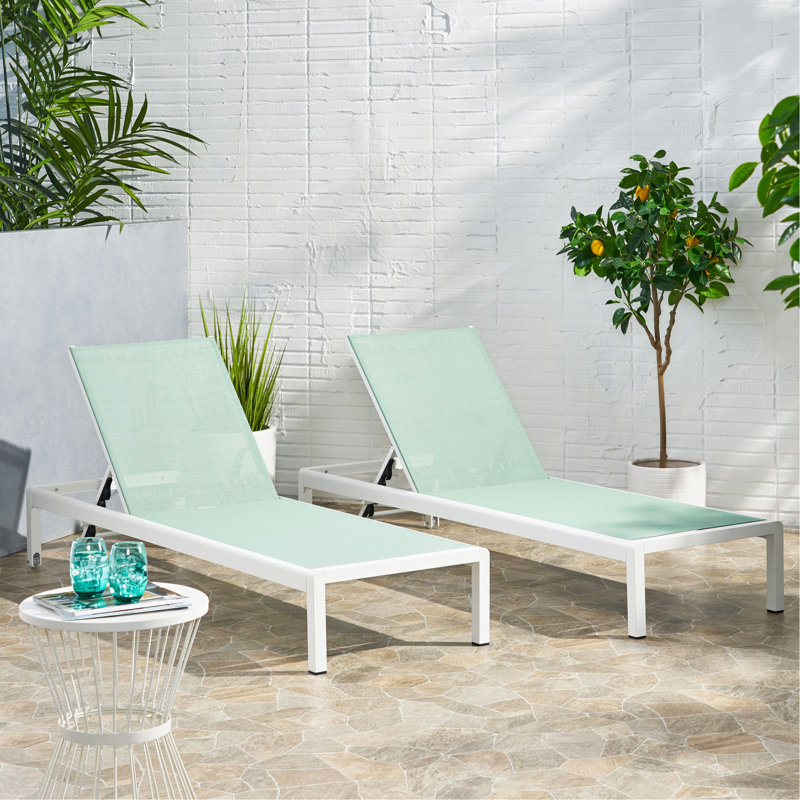 Chaise longue (Mp2), Vert + blanc
