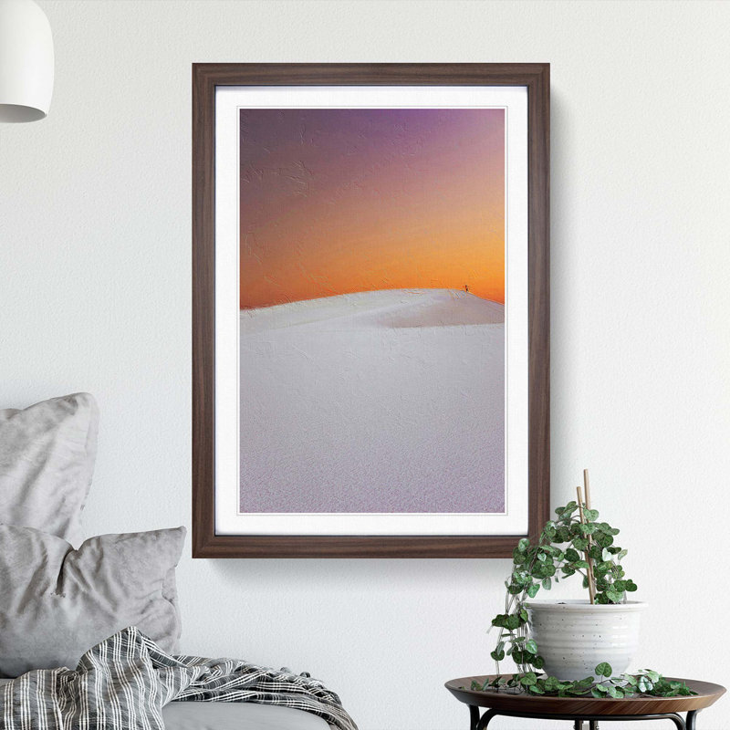 Alone In The Desert - Single Picture Frame Painting, 33cm H x 24cm W x 2cm D, Walnut Framed
