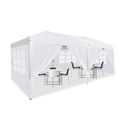 10' X 20' Pop Up Canopy Tent With 6 Sidewall, Commercial Instant Canopy With Carry Bag, Adjustable Outdoor Shelter Tent For Parties, Festival, Event