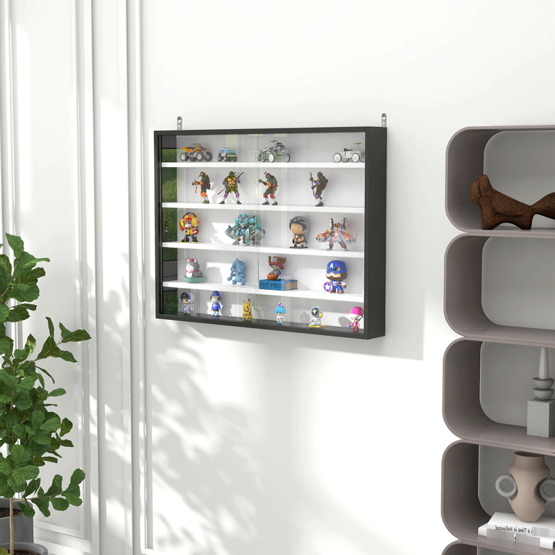 5 vitrines réglables, noir et blanc, pour les collections de bijoux