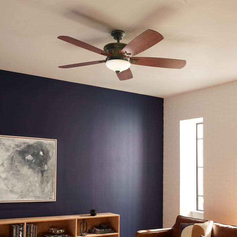 56'' Ceiling Fan with LED Lights, Olde Bronze/Gold
