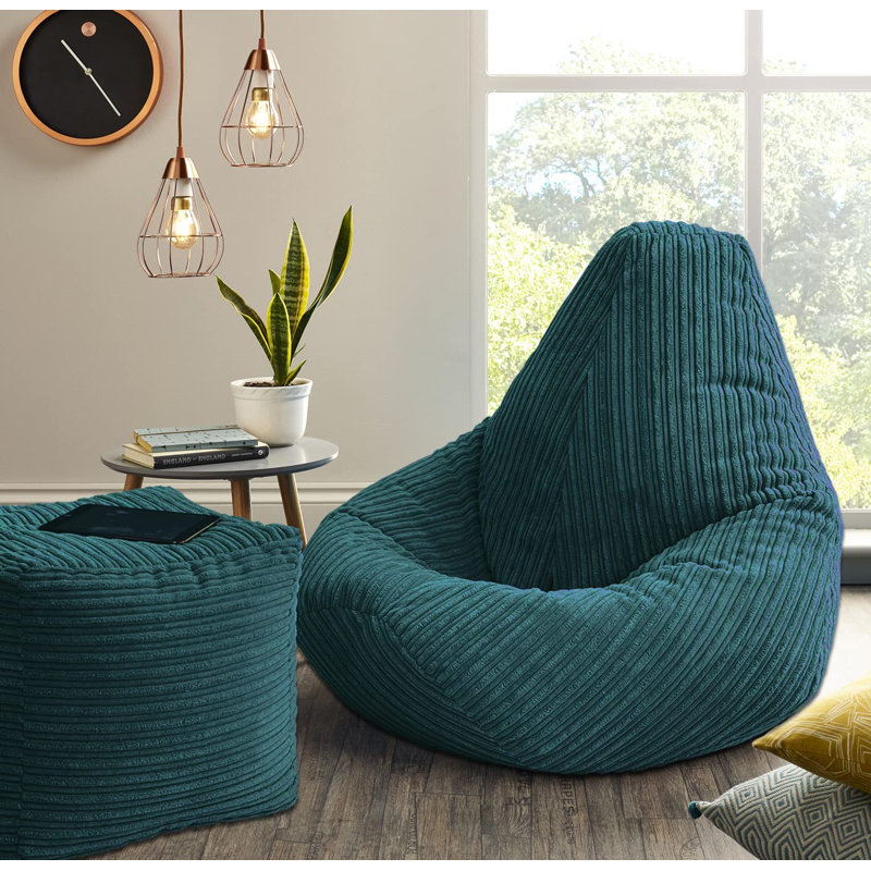 Corduroy Refillable Classic Bean Bag, Teal
