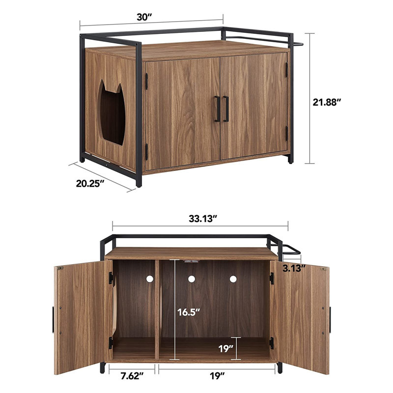 Ciela Litter Box Enclosure, Walnut
