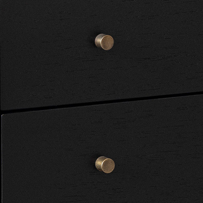 2-Drawer Wood Nightstand, Black, Black