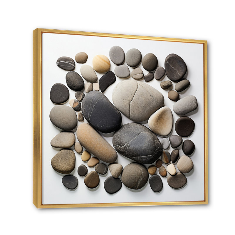 Beach Photo Harmonious Balance I, H 24 po x l 24 po x P 1 po, Cadre flottant doré