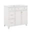 Meuble-lavabo de 36 po avec lavabo en céramique, armoire de rangement pour salle de bain avec tiroirs à double couche et portes à fermeture douce, tablette réglable-115698787