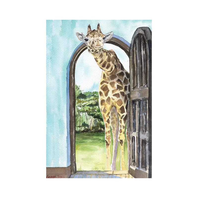 Knock Knock 1 Piece Wrapped Canvas Painting, 20.32 cm H x 30.48 cm W