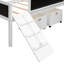 Lit mezzanine simple - blanc. Fabriqué en bois massif, avec structure et corde d'escalade, tableau noir. Divertissant et sécuritaire en tableau noir, deux rangements. Polyvalent et amusant-1069859569
