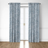 Shellabrate Cornflower Cotton Rod Pocket Drapery Panel Set of 2