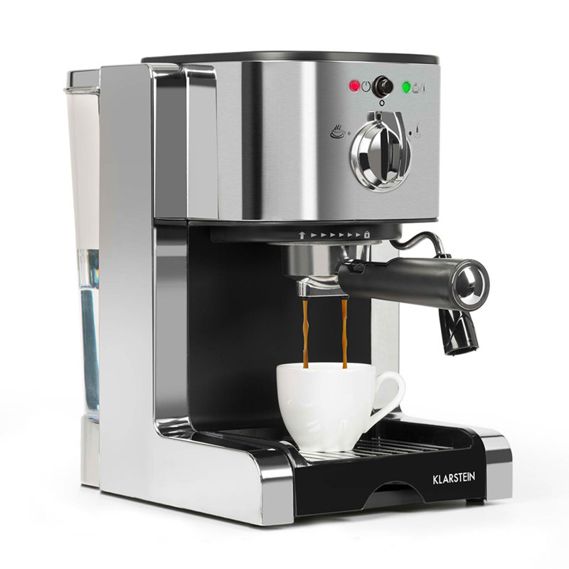 Klarstein Passionata Espresso Machine with Frother, Silver