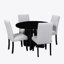 Ensemble de table de salle à manger cinq pièces avec quatre chaises rembourrées, idéal pour la salle à manger, la cuisine et le salon, facile à assembler-146049574-146049575