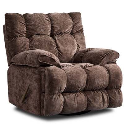 41.5" Wide Upholstered Manual Recliner, Oversized Swivel Rocker Recliner Chair by Latitude Run