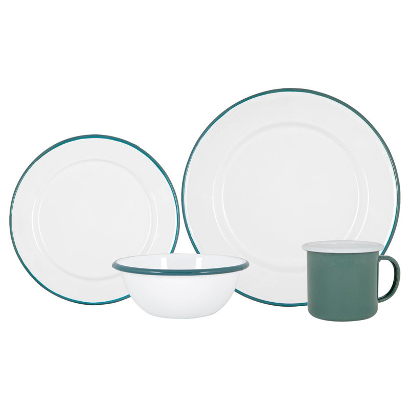Dinnerware Set 16 Piece - Service for 4, Green
