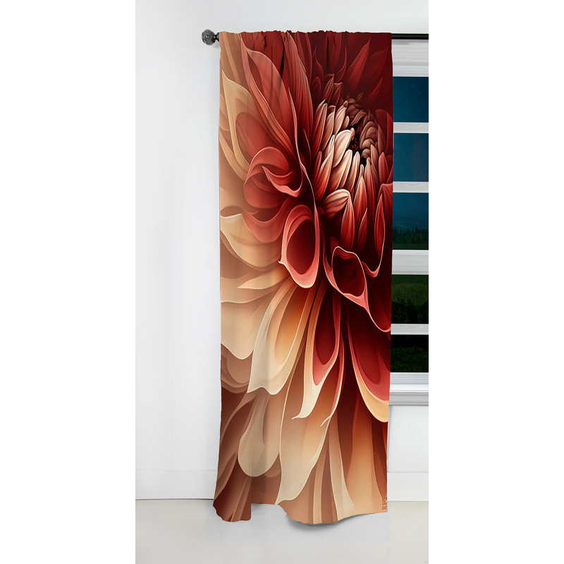 Paulina - Rideau Dahlia - Rideau occultant à motif floral - 1 panneau, L 52 po x L 90 po