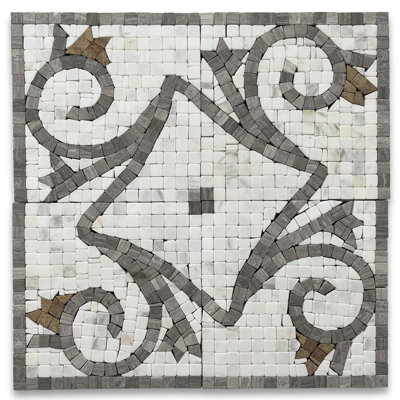 5.9 in. x 5.9 in. Marble Decorative Accent