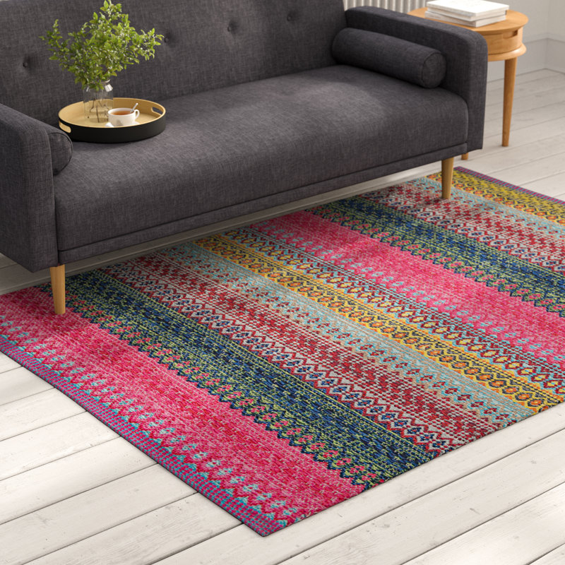 Saffron Geometric Cotton Hand Woven Area Rug, Rectangle 160 x 230cm