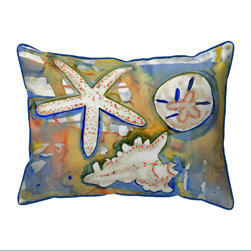 Beach Treasures Reversible Throw Pillow, Large