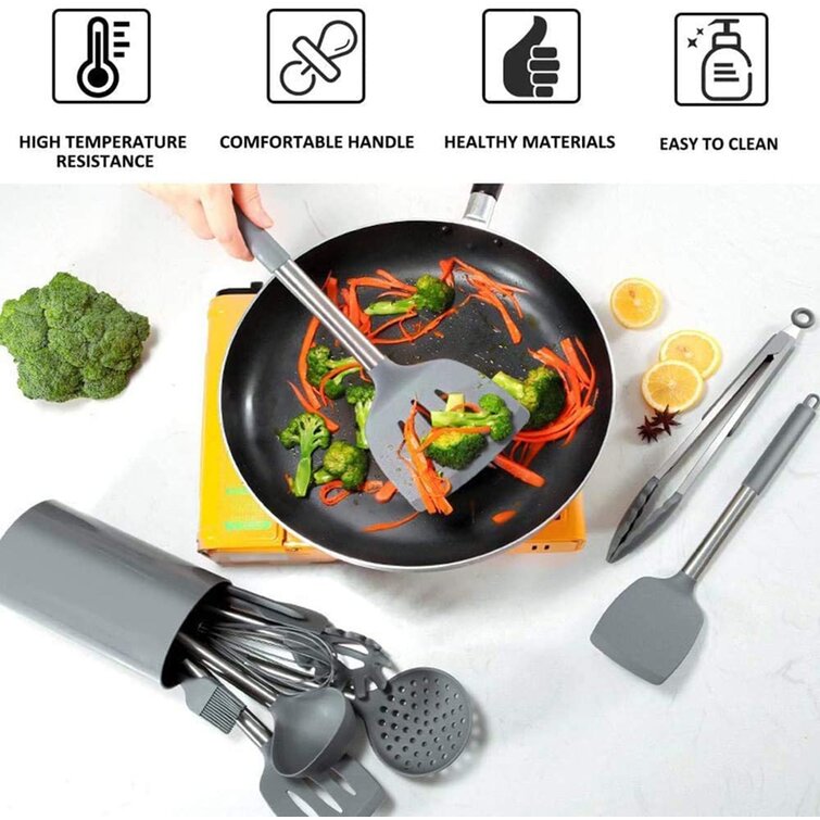 Stainless Steel Kitchen Utensils - 25 Cooking Utensils Set - Nonstick  Cookware