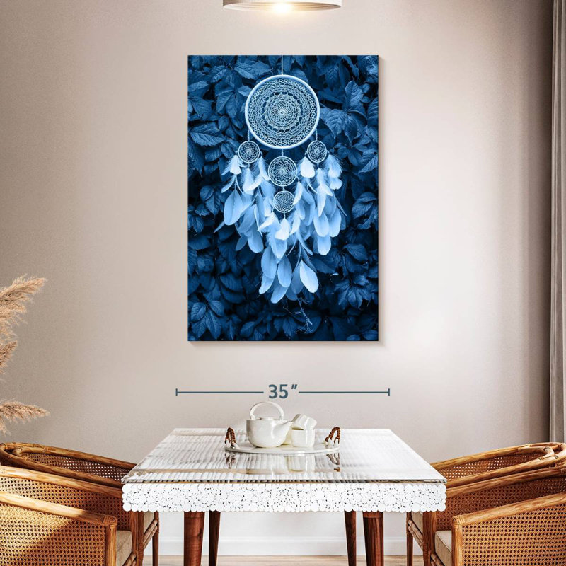 Capteur de rêves bleu amérindien Kerner, H 48 po x l 32 po