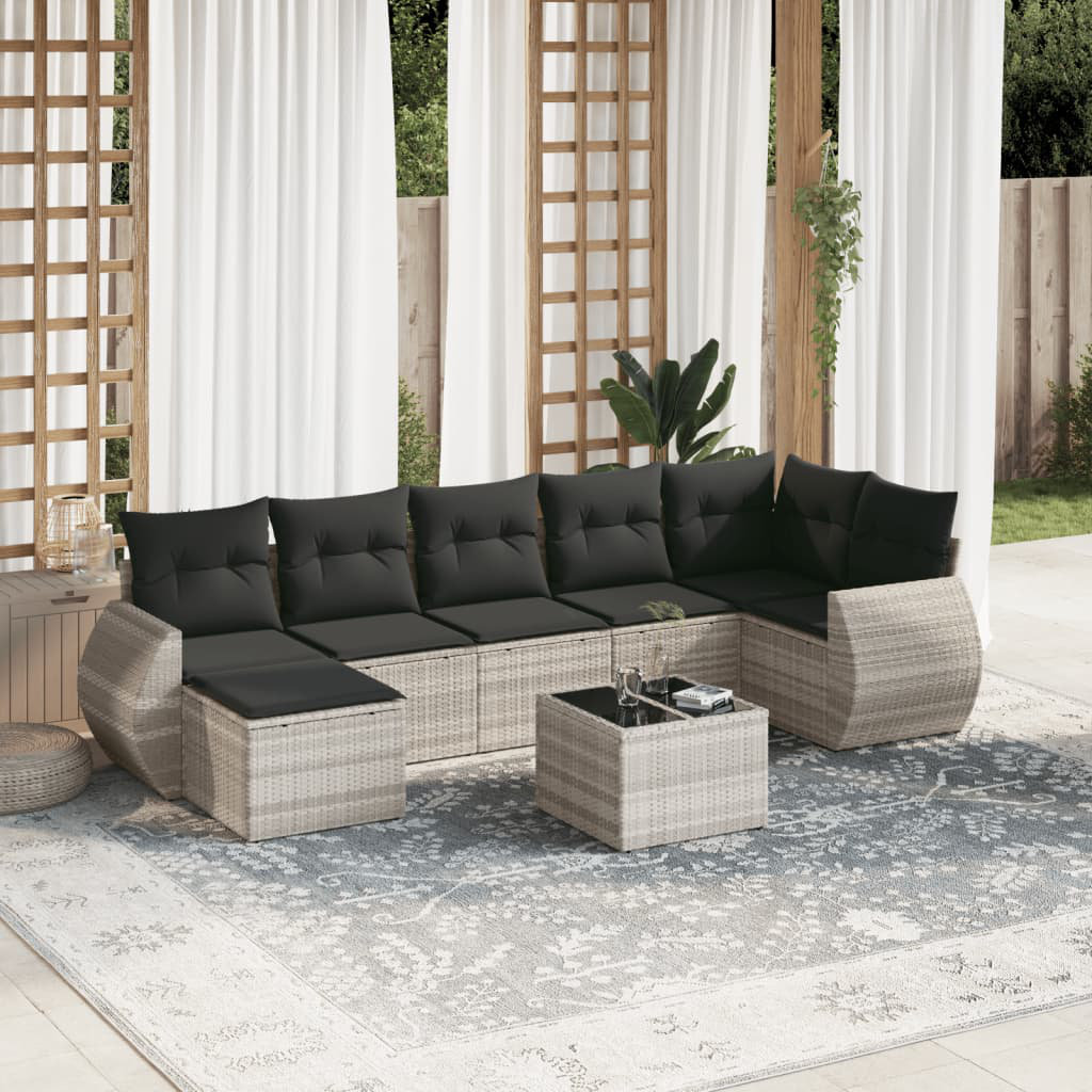 Lounge-Set Ranveig aus Rattan mit Polster