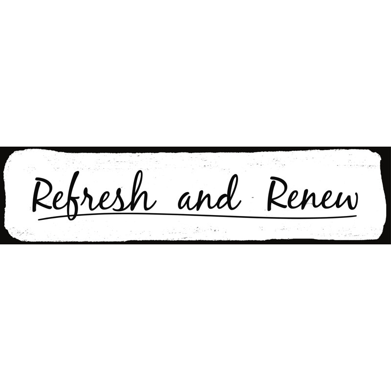 Refresh Renew - Textual Art Print, 81cm H x 122cm W, Black Floater Framed