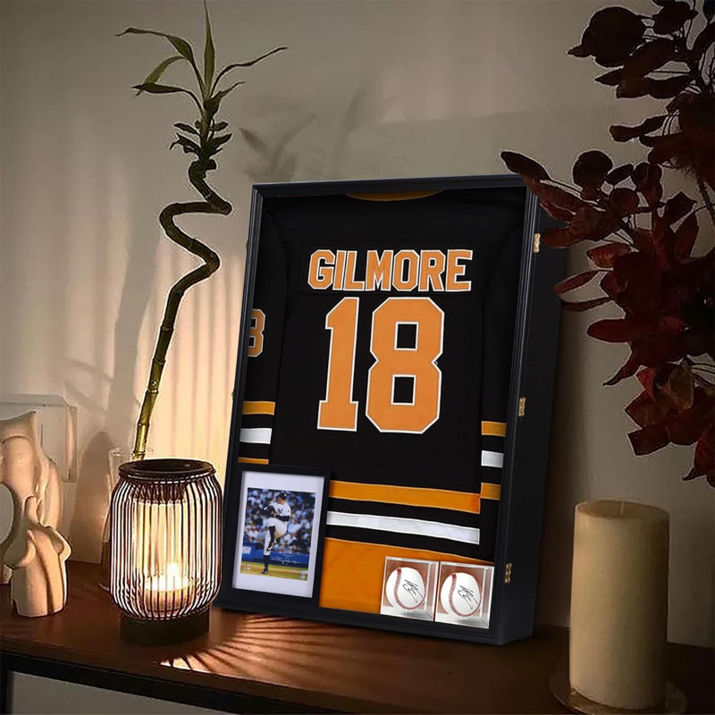 Présentoir en jersey XL 28 x 37 po, boîte à ombre profonde pour maillots de football et de baseball, protection contre les rayons UV, acrylique