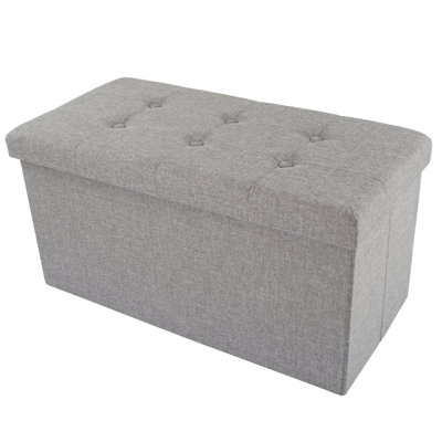 Lavish Home 30" Folding Storage Ottoman with Removable Bin