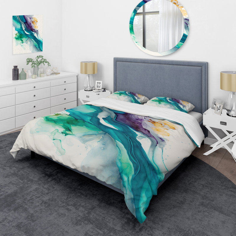 Ensemble de housse de couette en microfibre / polyester Tropical Turquoise Joyfulness Bedding